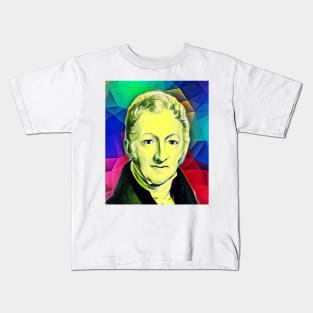 Thomas Robert Malthus Colourful Portrait | Thomas Robert Malthus Artwork 7 Kids T-Shirt